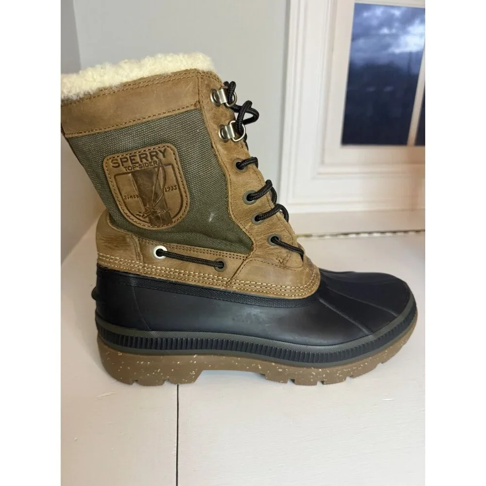 NEW Sperry Men's Ice Bay Tall Pac Winter Boots Brown Olive Size US 10 $160 [jb]